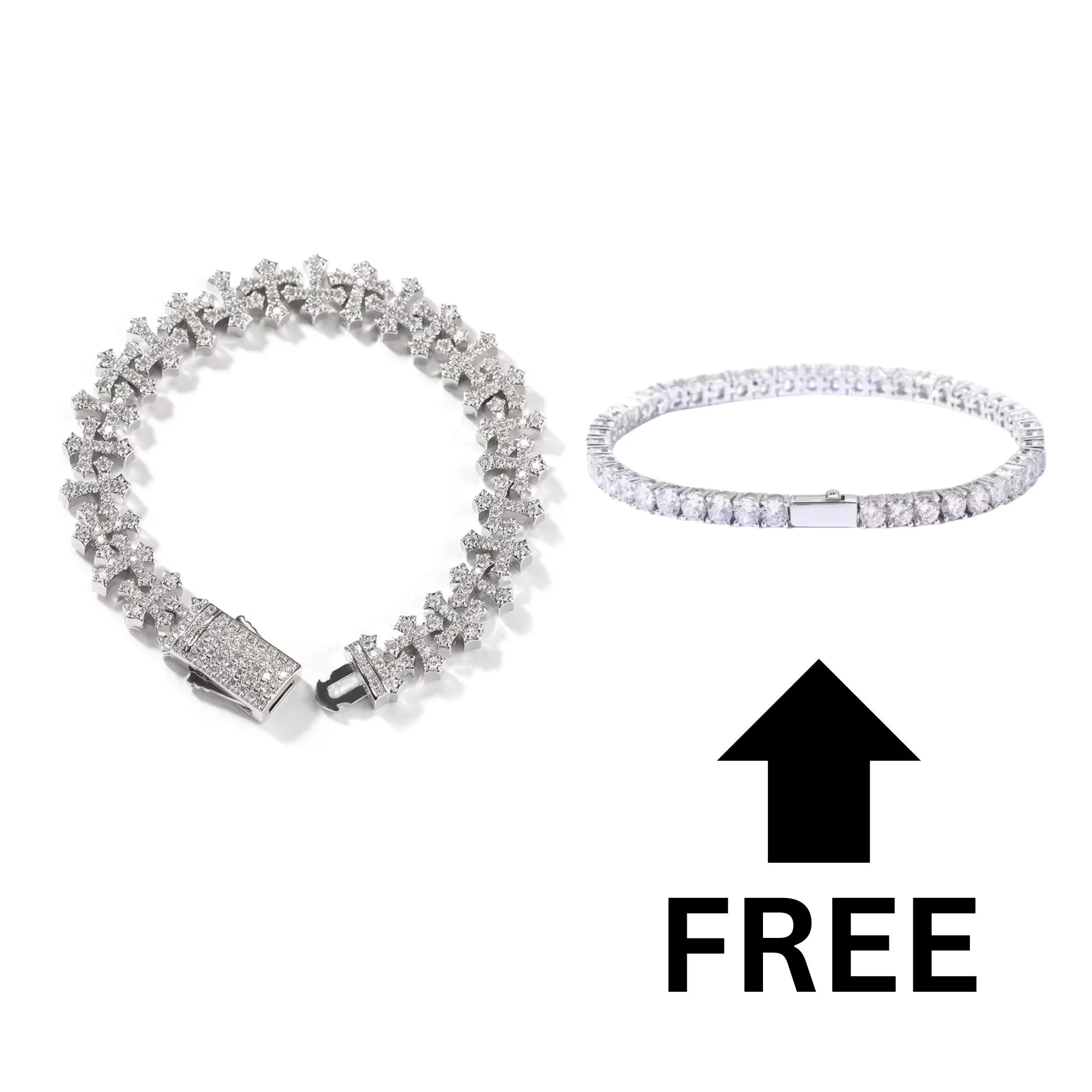 CROSS BRACELET + FREE 4MM TENNIS BRACELET