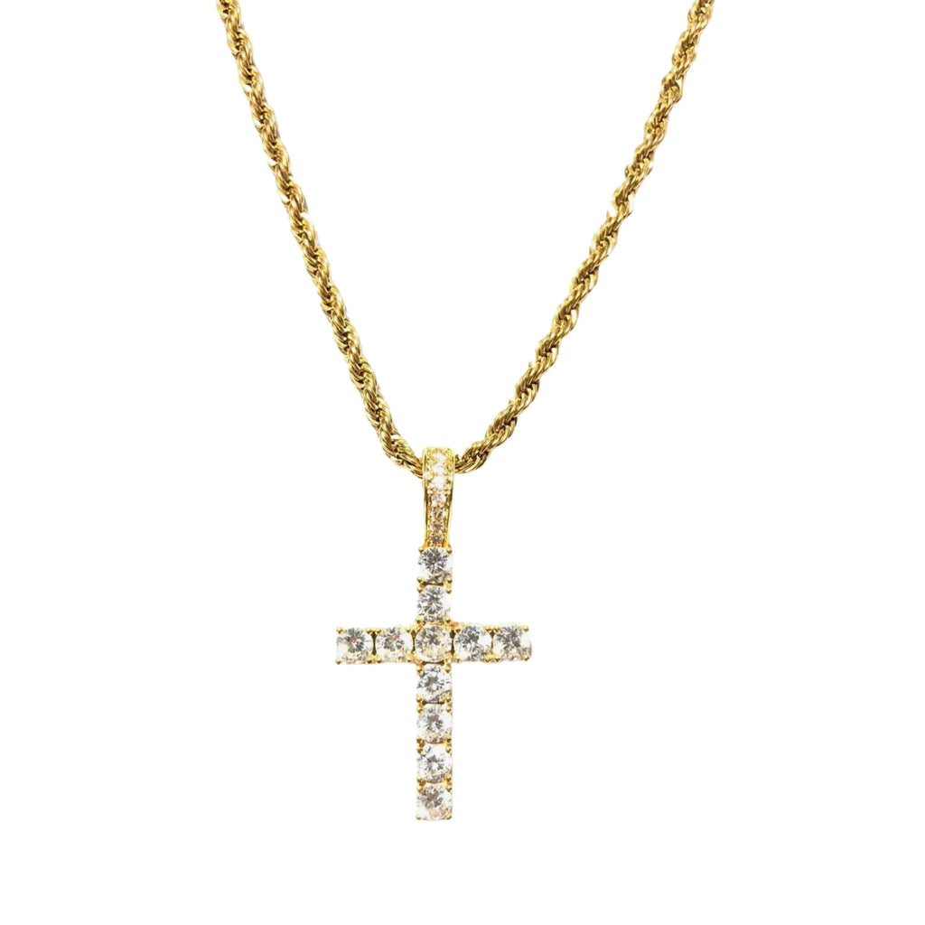 CROSS PENDANT - ICED OUT
