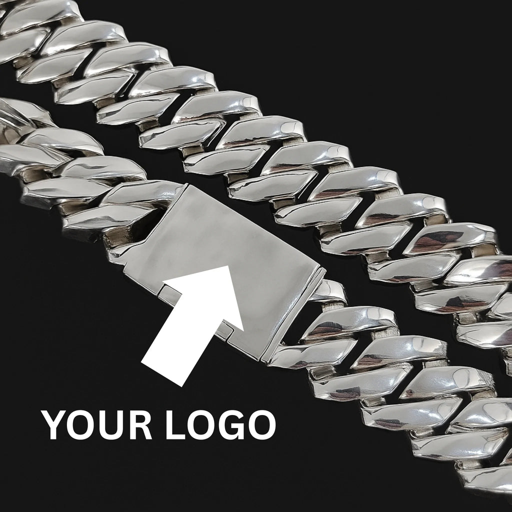 20MM CUBAN (FREE LASER LOGO) - ICED OUT